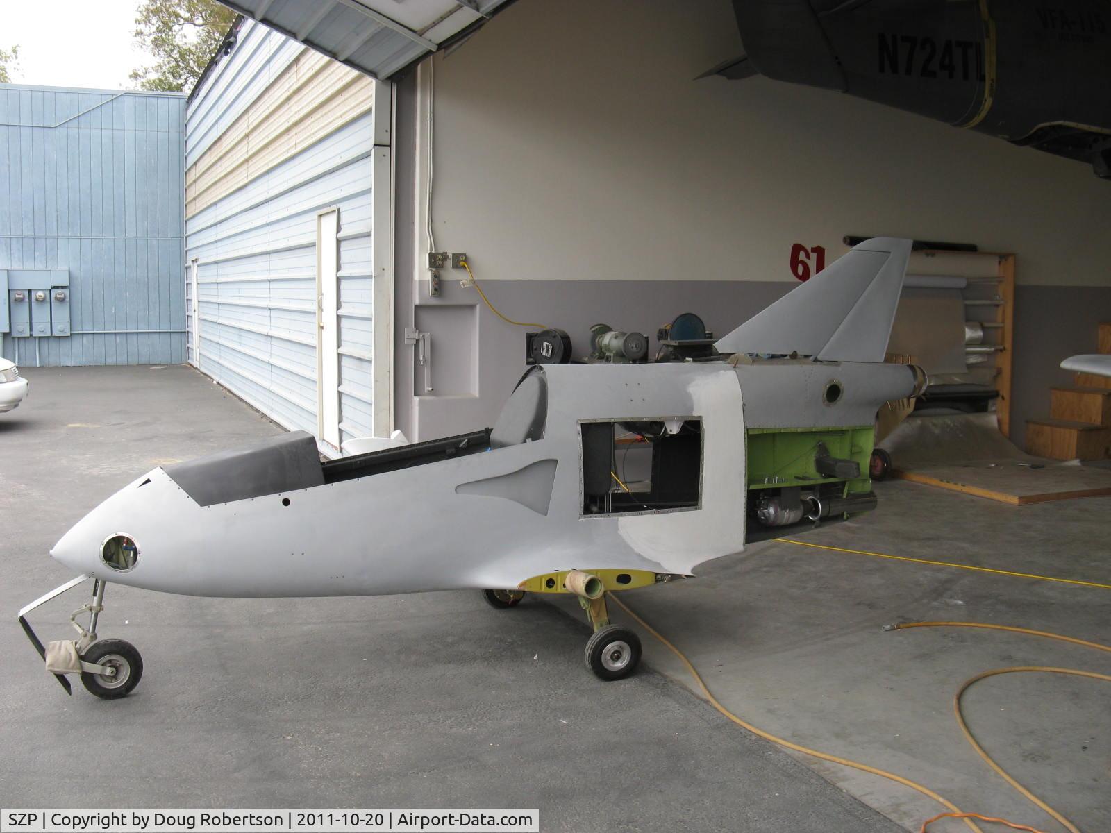 Santa Paula Airport (SZP) - Experimental BD-FLS MICROJET in-build, Quantum Turbine TJ100 Jet engine 265 lb max thrust with FADEC, expected VNE 250 KIAS, 2,750 fpm sea-level climb rate 