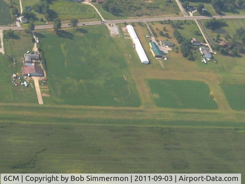 Chapman Memorial Field Airport (6CM) - Looking south across the E-W runway.