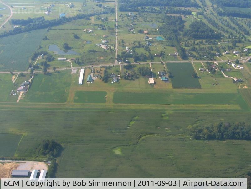 Chapman Memorial Field Airport (6CM) - Looking south across the E-W runway.