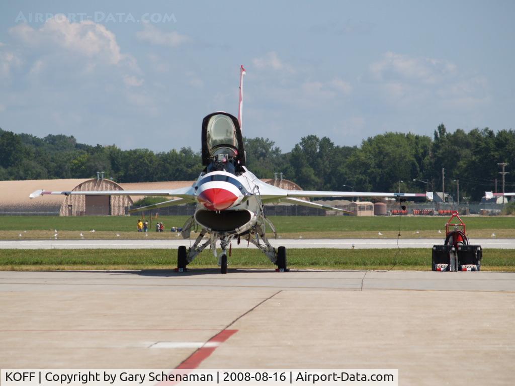 Offutt Afb Airport (OFF) - NUMBER 5 THUNDERBIRD ON OFFUTT AFB TARMAC