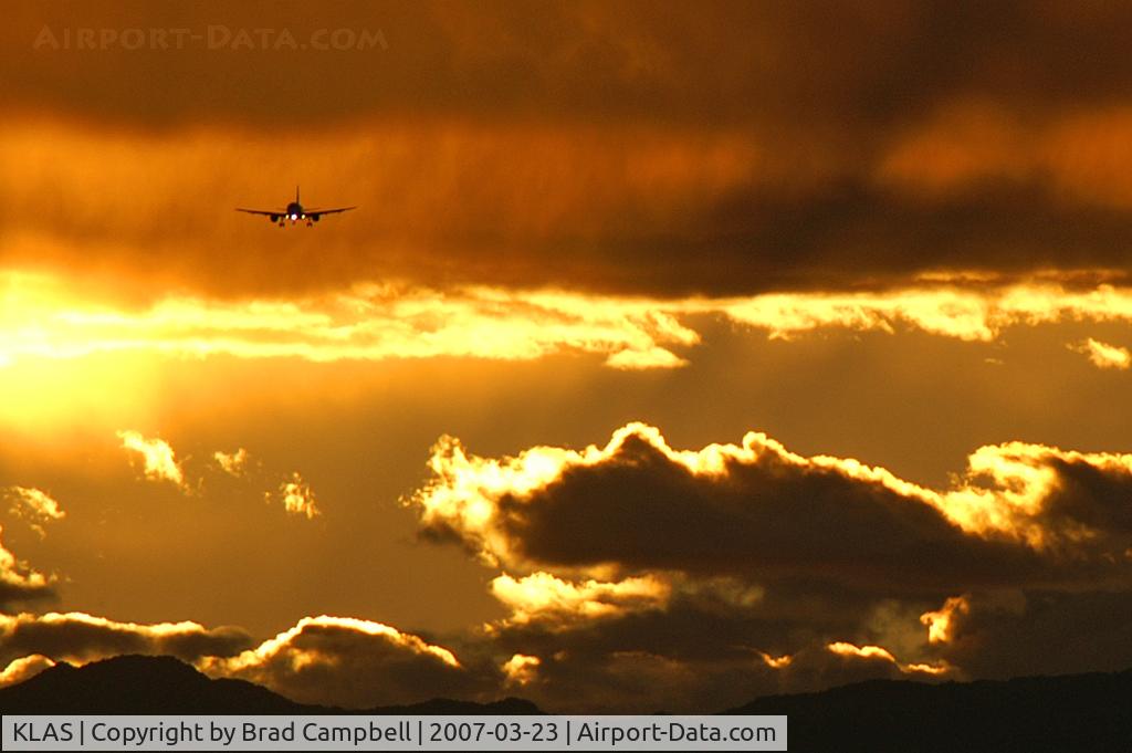 Harry Reid International Airport (LAS) - Landing RWY7L with awesome sunset.