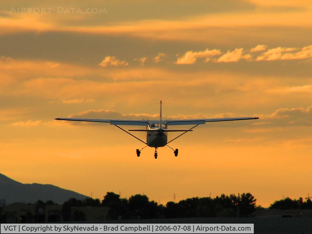 North Las Vegas Airport (VGT) - Cessna in the sunset