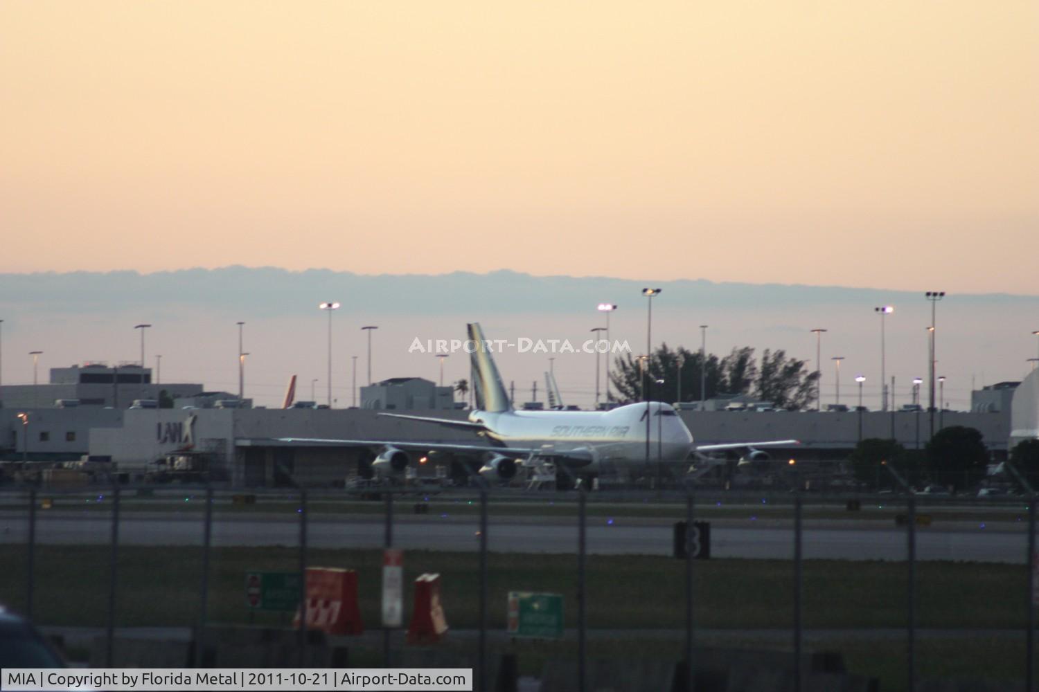 Miami International Airport (MIA) - Evening at MIA looking toward Cargo City from 94th Aerosquadron Restaurant