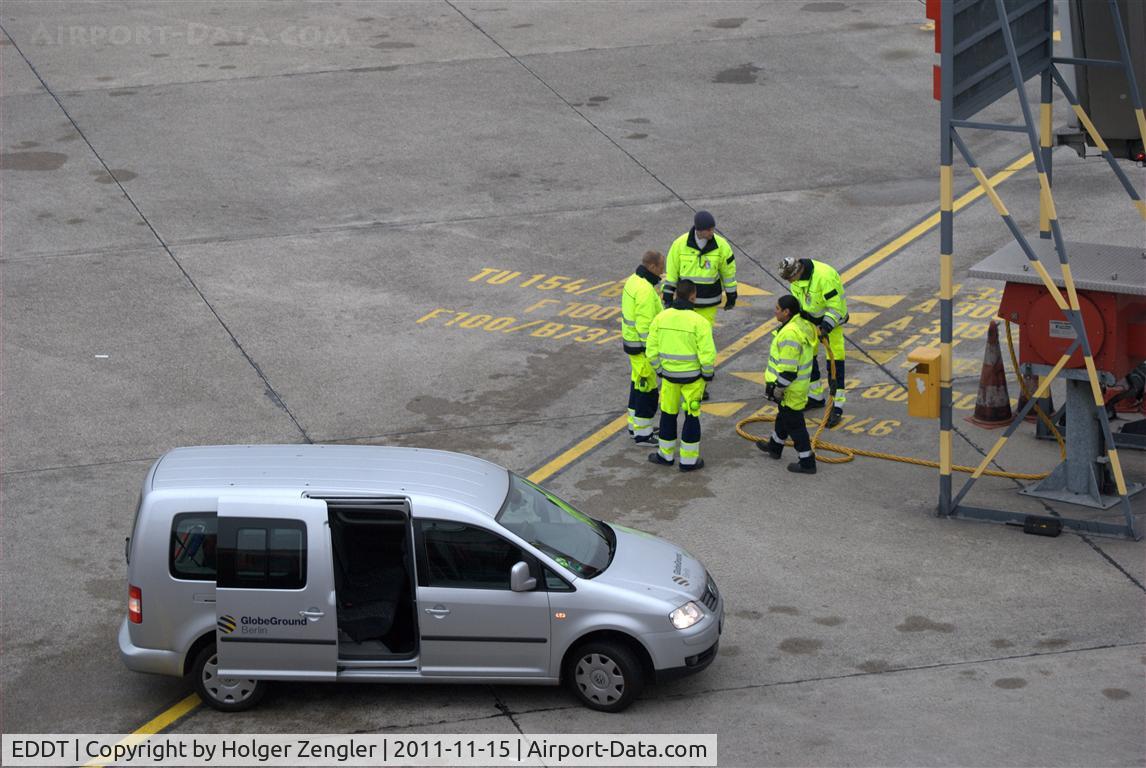 Tegel International Airport (closing in 2011), Berlin Germany (EDDT) - Circle in waiting and in yellow.......