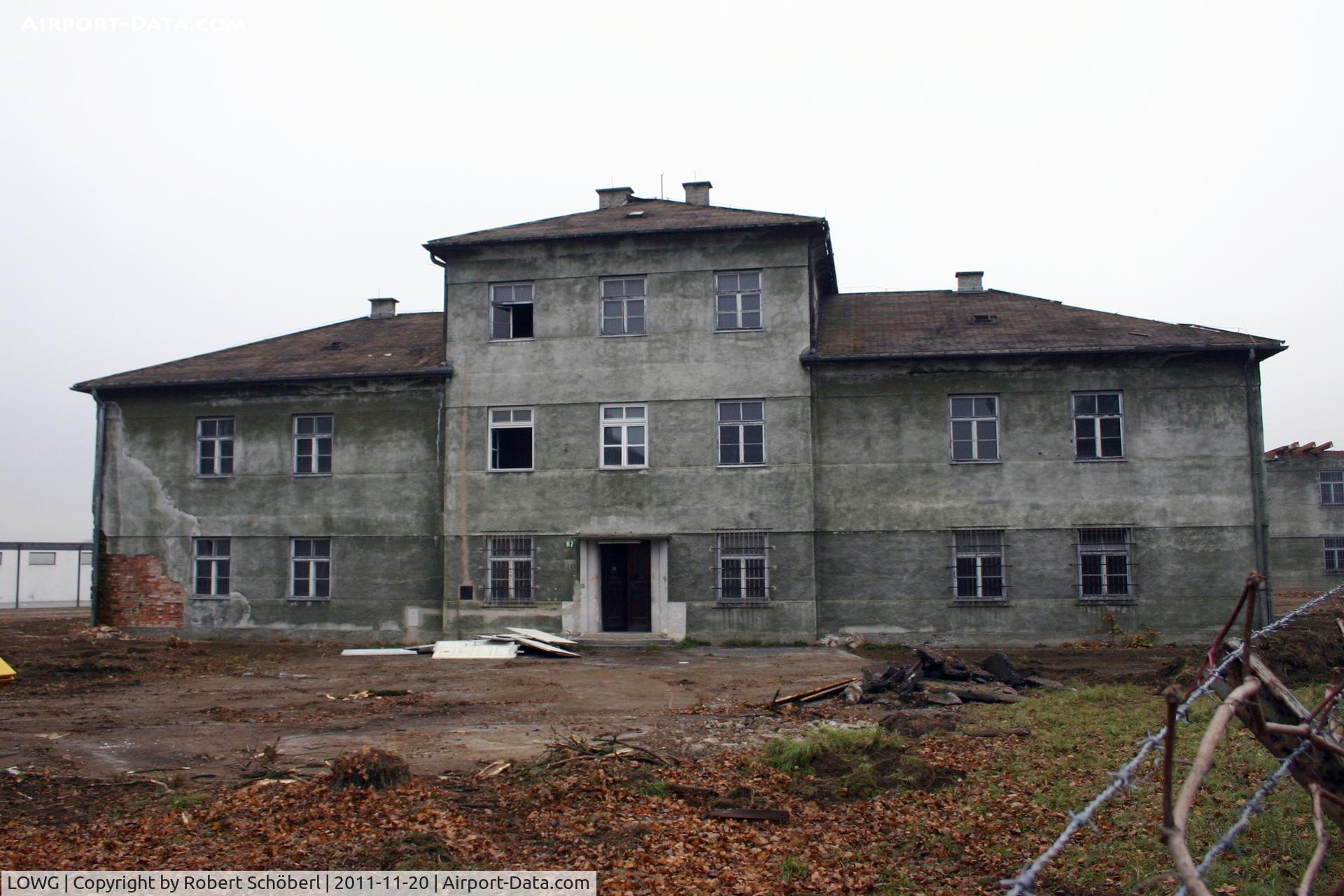 Graz Airport, Graz Austria (LOWG) - These old military buildings at the airport in Graz were built between the two world wars. Now they are sadly demolished
