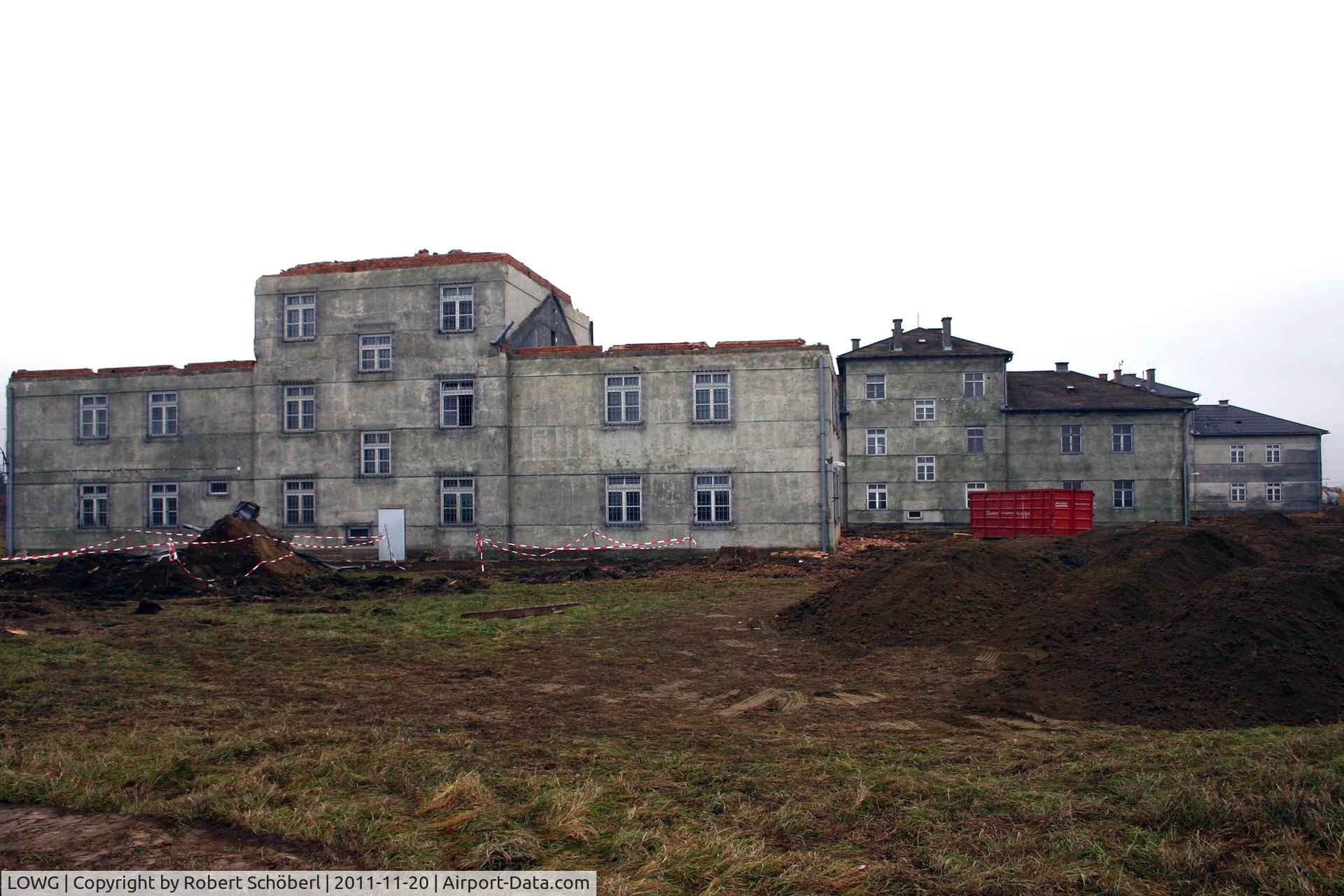 Graz Airport, Graz Austria (LOWG) - These old military buildings at the airport in Graz were built between the two world wars. Now they are sadly demolished