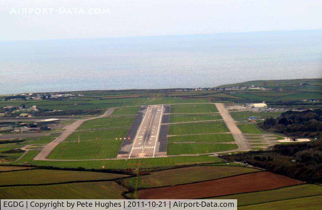 Newquay Cornwall International Airport / RAF St. Mawgan, Newquay, England United Kingdom (EGDG) - Finals for St Mawgan in Twin Otter G-CBML