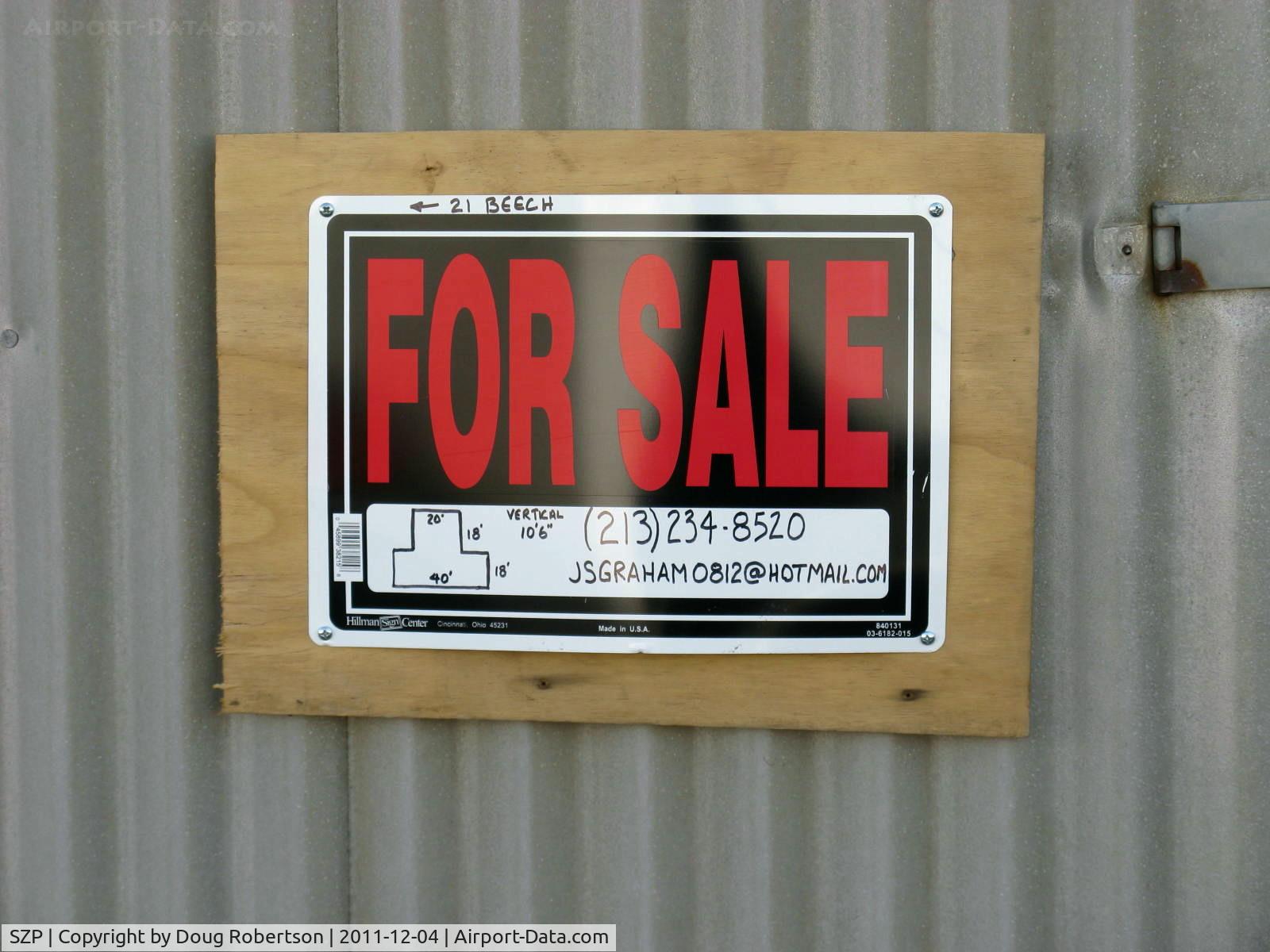 Santa Paula Airport (SZP) - 21 Beech Taxi-Hangar FOR SALE