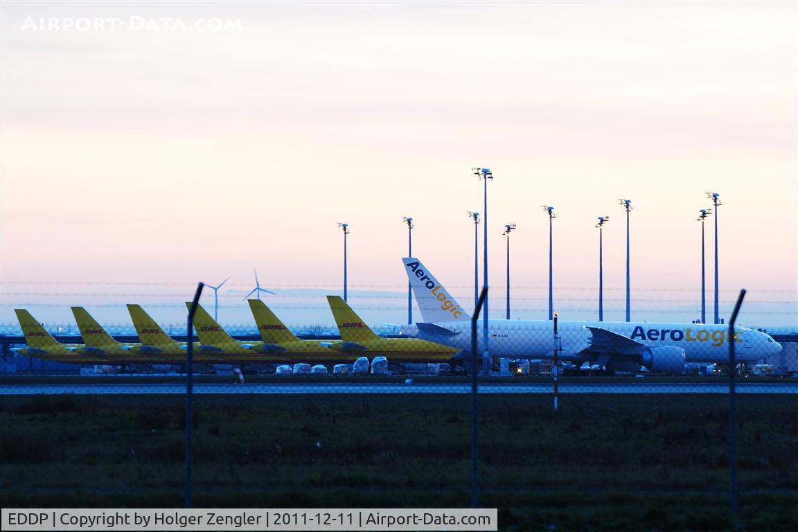 Leipzig/Halle Airport, Leipzig/Halle Germany (EDDP) - Sunday afternoon view to one of those pretty filled aprons of DHL Air Hub Leipzig.