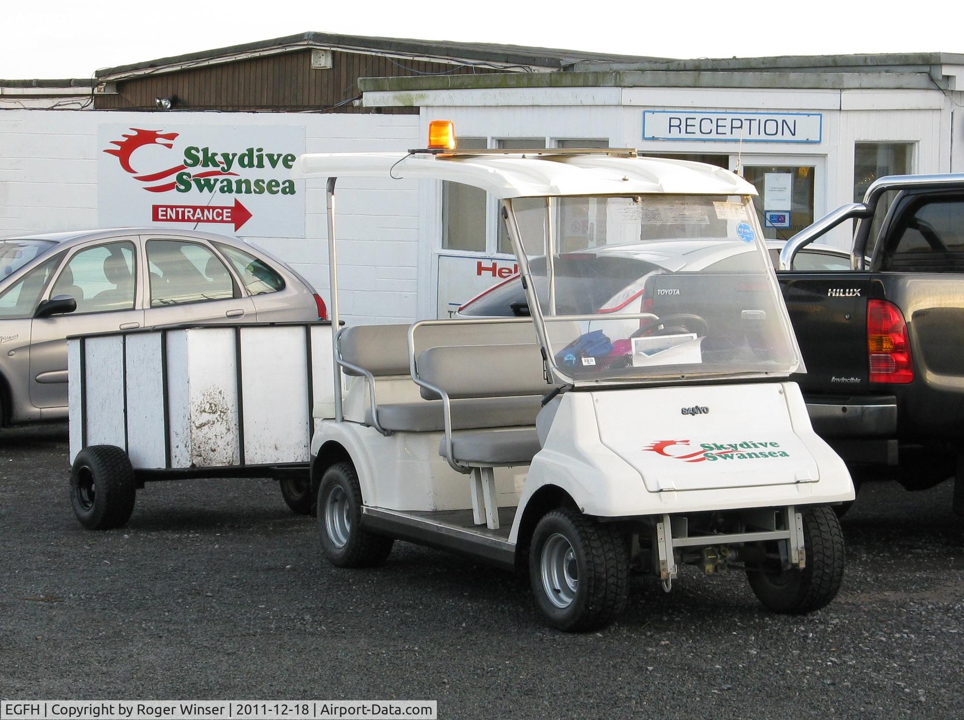 Swansea Airport, Swansea, Wales United Kingdom (EGFH) - Skydive Swansea's buggy and trailer used for transport from the landing areas to manifest.