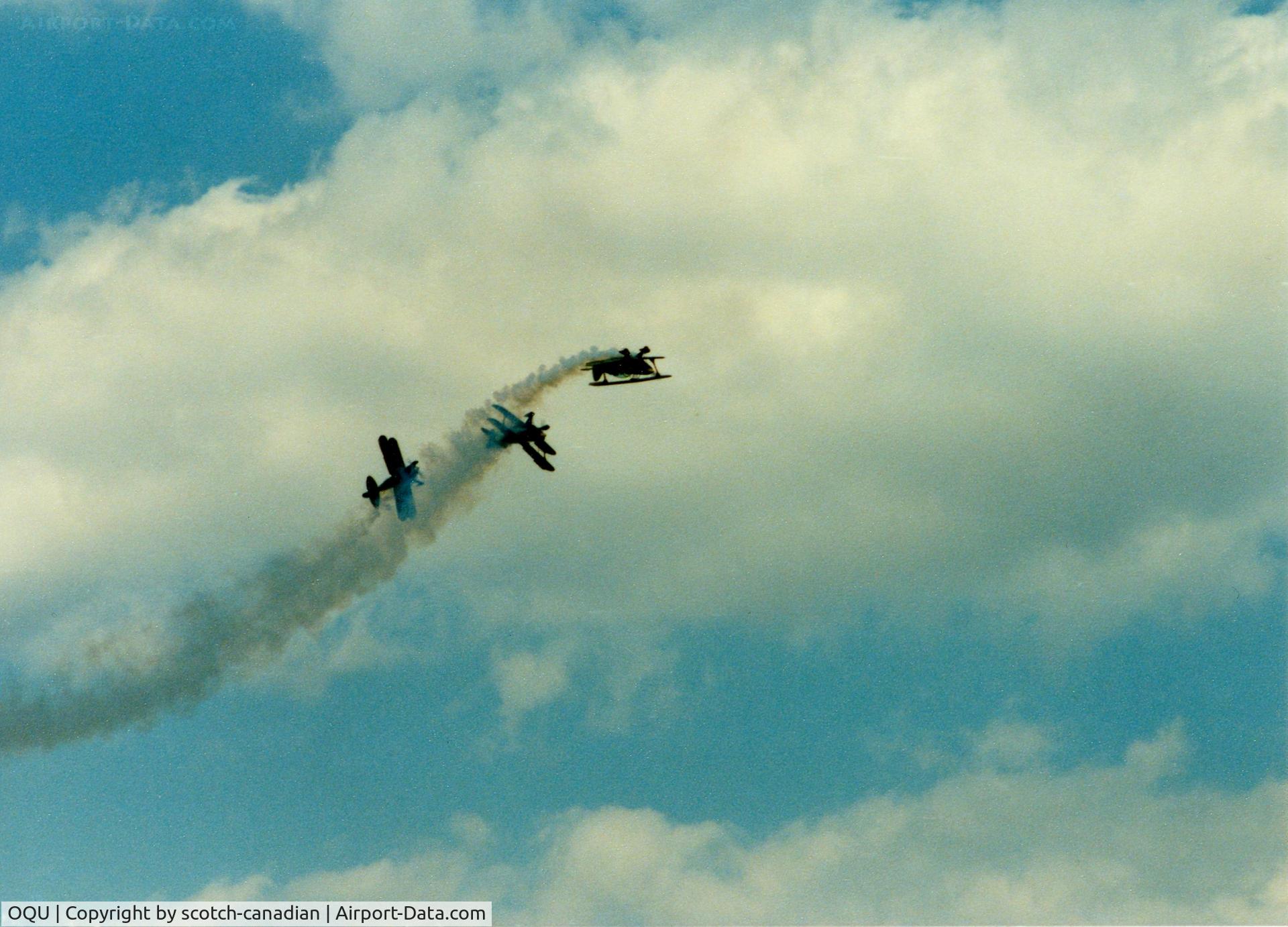 Quonset State Airport (OQU) - Barrel Rolls at Quonset State Airport, North Kingstown, RI - circa 1980's