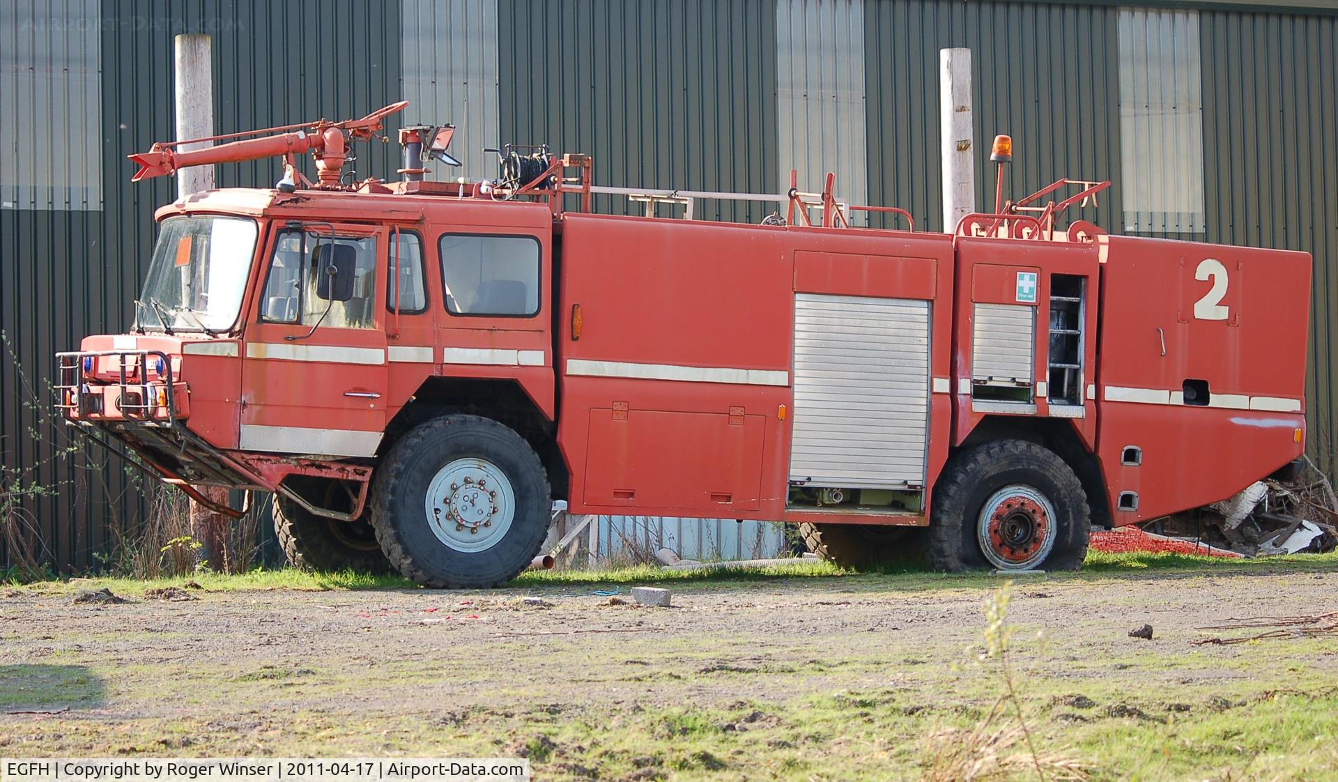 Swansea Airport, Swansea, Wales United Kingdom (EGFH) - No longer in service, fire and rescue tender FIRE 2.