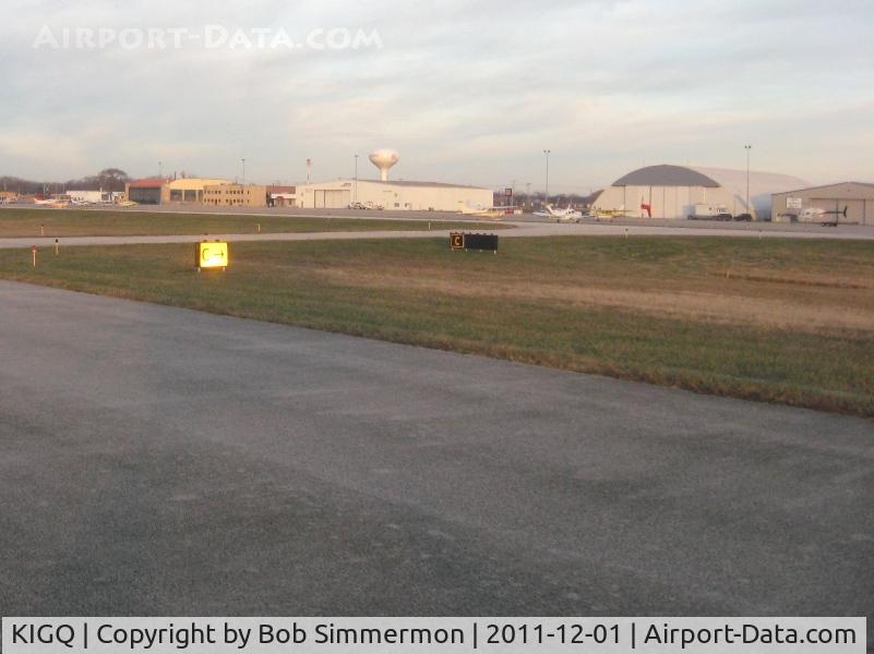 Lansing Municipal Airport (IGQ) - Ramp and FBO facilities along the north side of the field.