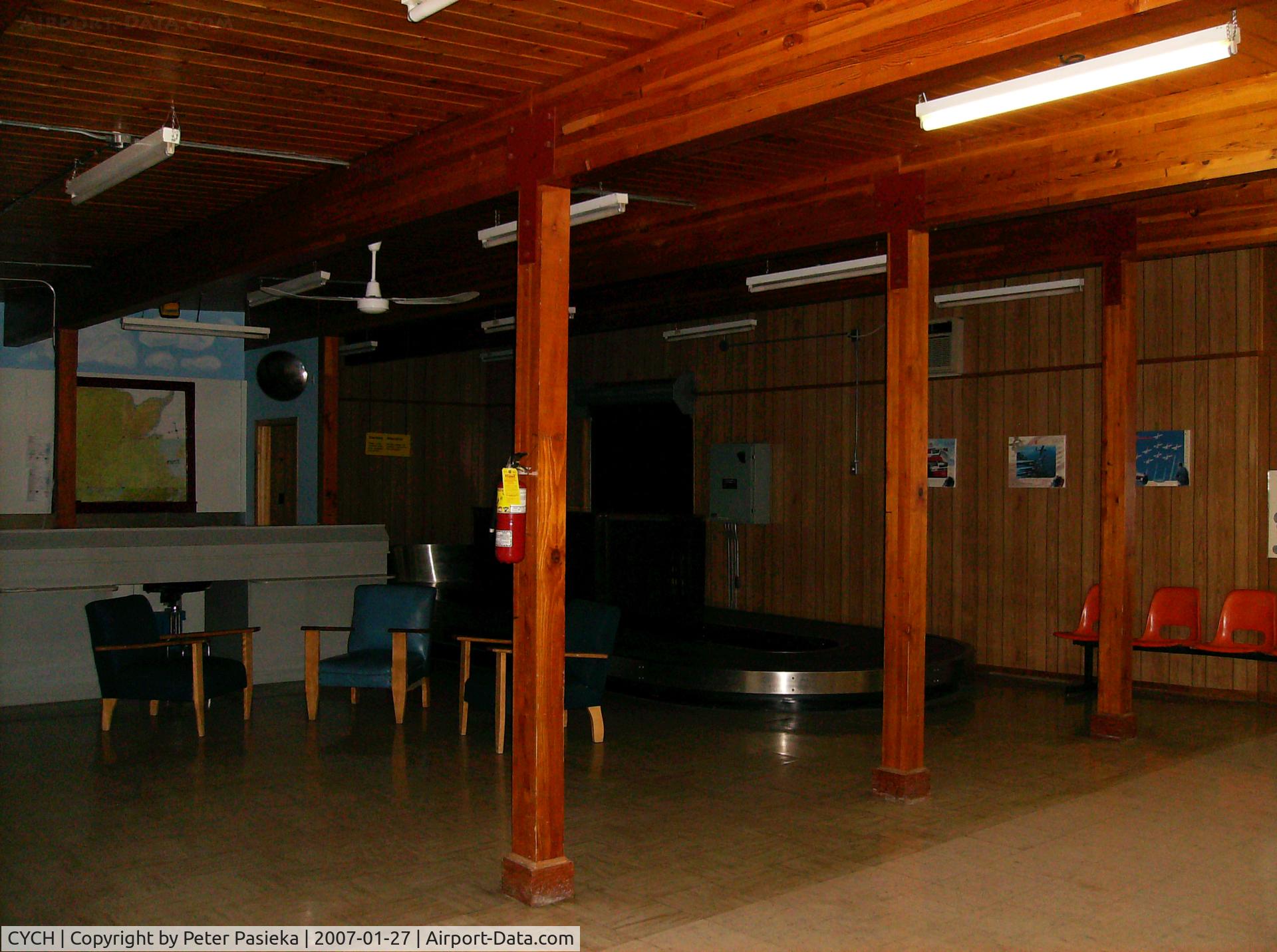Miramichi Airport, Miramichi, New Brunswick Canada (CYCH) - Miramichi Airport terminal. That is a luggage carousel in the corner. Didn't look like it was used much nowadays. 