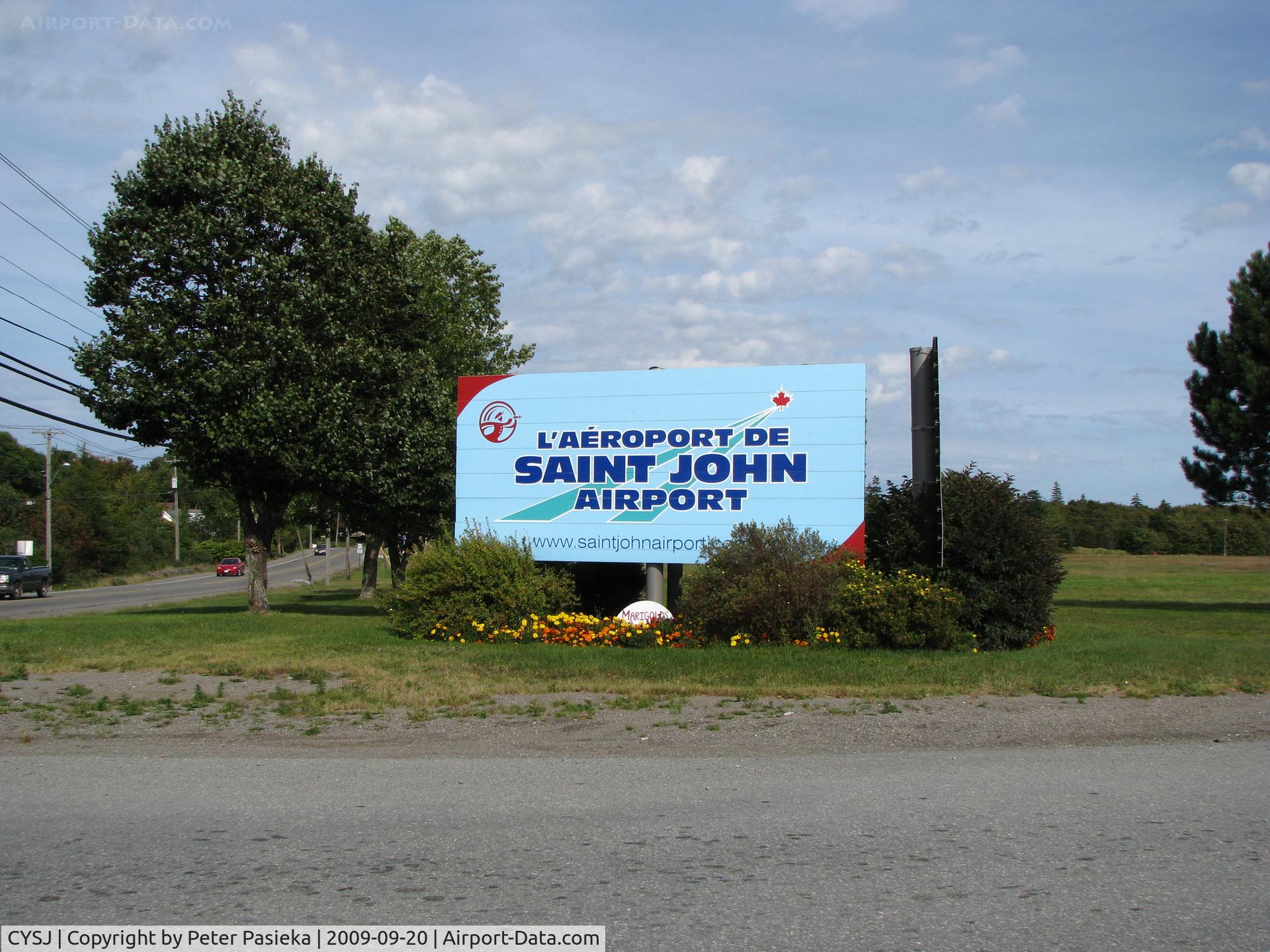 Saint John Airport, Saint John, New Brunswick Canada (CYSJ) - welcome sign to the Saint John Airport, NB, Canada