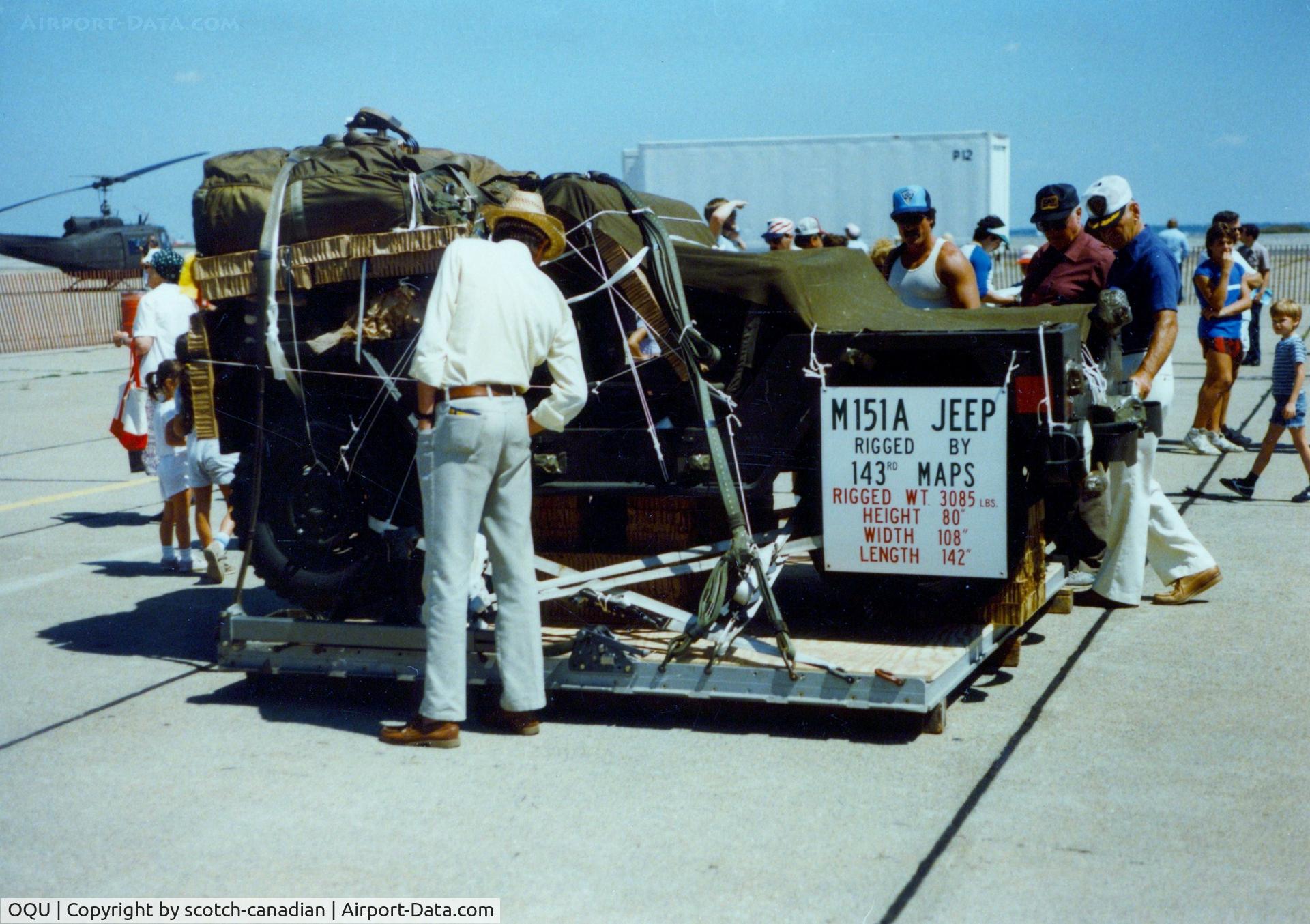 Quonset State Airport (OQU) - US Army M151A Jeep rigged by the 143rd MAPS at Quonset State Airport, North Kingstown, RI - circa 1980's