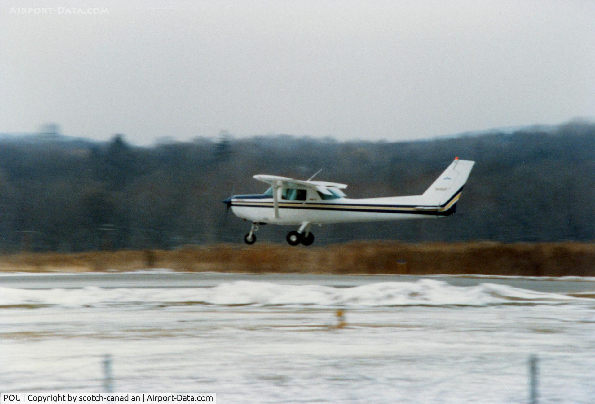 Dutchess County Airport (POU) - Cessna 152 landing at Dutchess County Airport, Poughkeepsie, NY - circa 1980's
