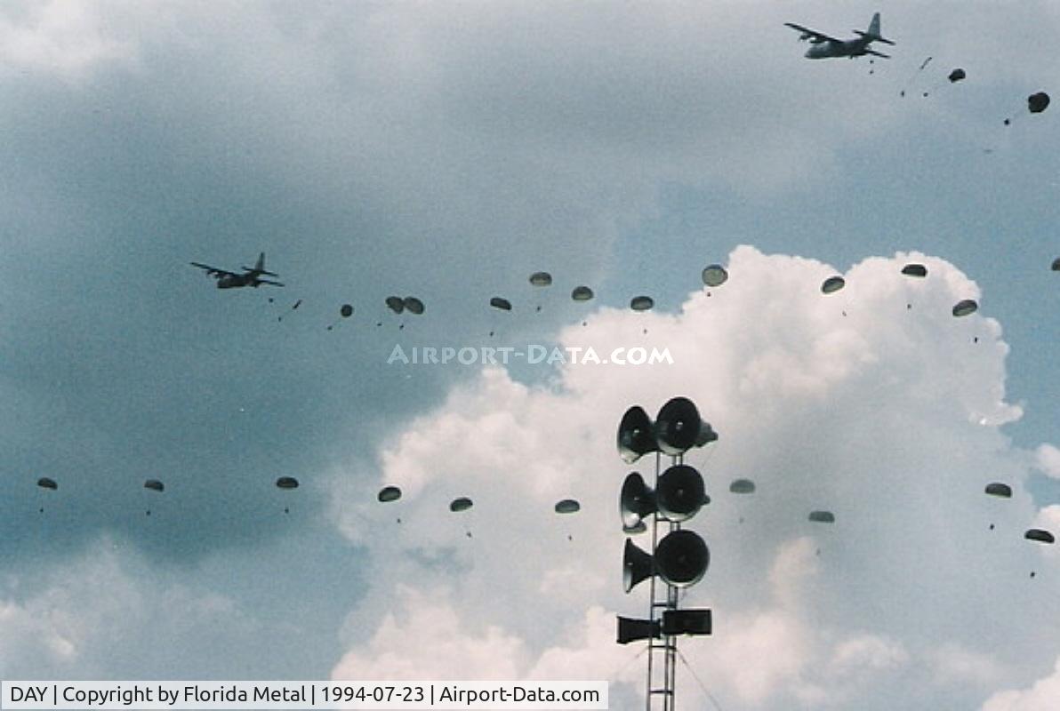 James M Cox Dayton International Airport (DAY) - C-130s and C-141s drop parachutes at Dayton Airshow 1994 to commemorate 50th Anniversary of D Day