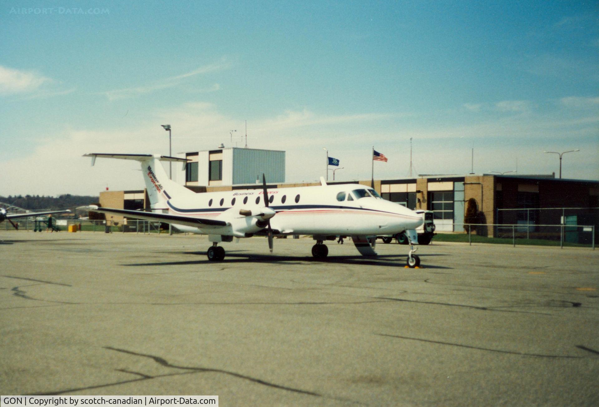 Groton-new London Airport (GON) - Business Express Airlines Beech 1900 at Groton-New London Airport, New London, CT - circa 1980's