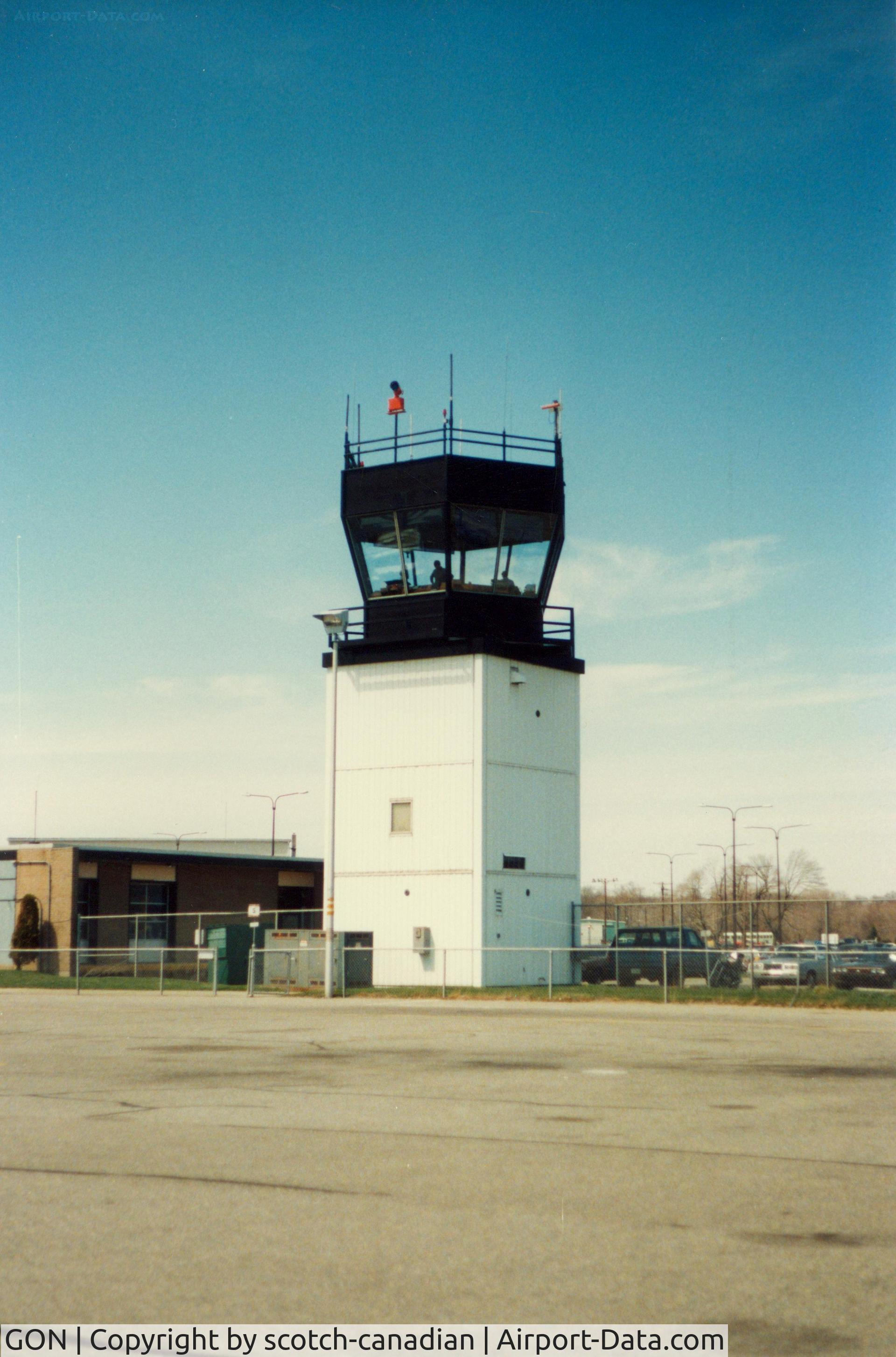 Groton-new London Airport (GON) - Airport Control Tower at at Groton-New London Airport, New London, CT - circa 1980's