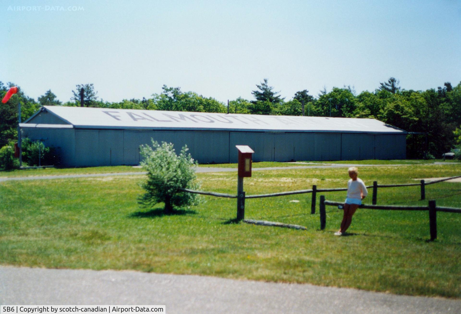 Falmouth Airpark Airport (5B6) - Hangars at Falmouth Airport, Falmouth, MA - July 1986