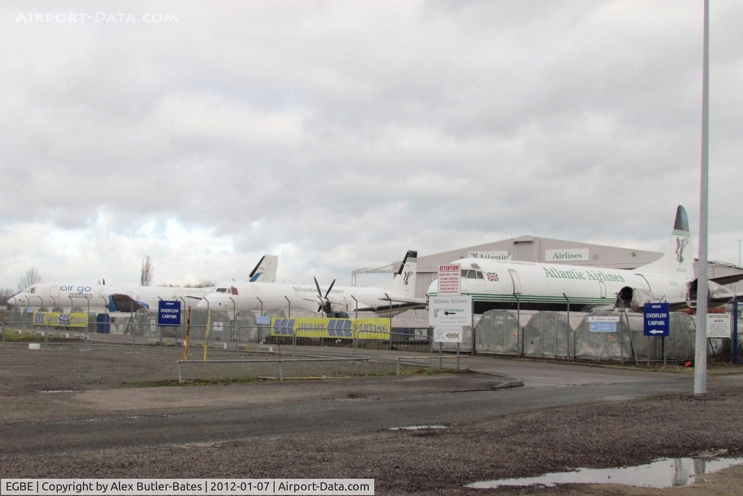 Coventry Airport, Coventry, England United Kingdom (EGBE) - Atlantic Airlines ramp