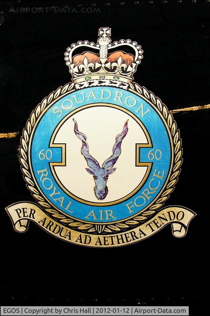 RAF Shawbury Airport, Shawbury, England United Kingdom (EGOS) - RAF 60(R) sqn insignia on the side of a Bell 412EP Griffin HT.1