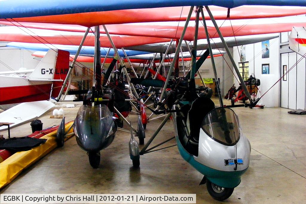 Sywell Aerodrome Airport, Northampton, England United Kingdom (EGBK) - microlights inside the Flylight Airsports hangar