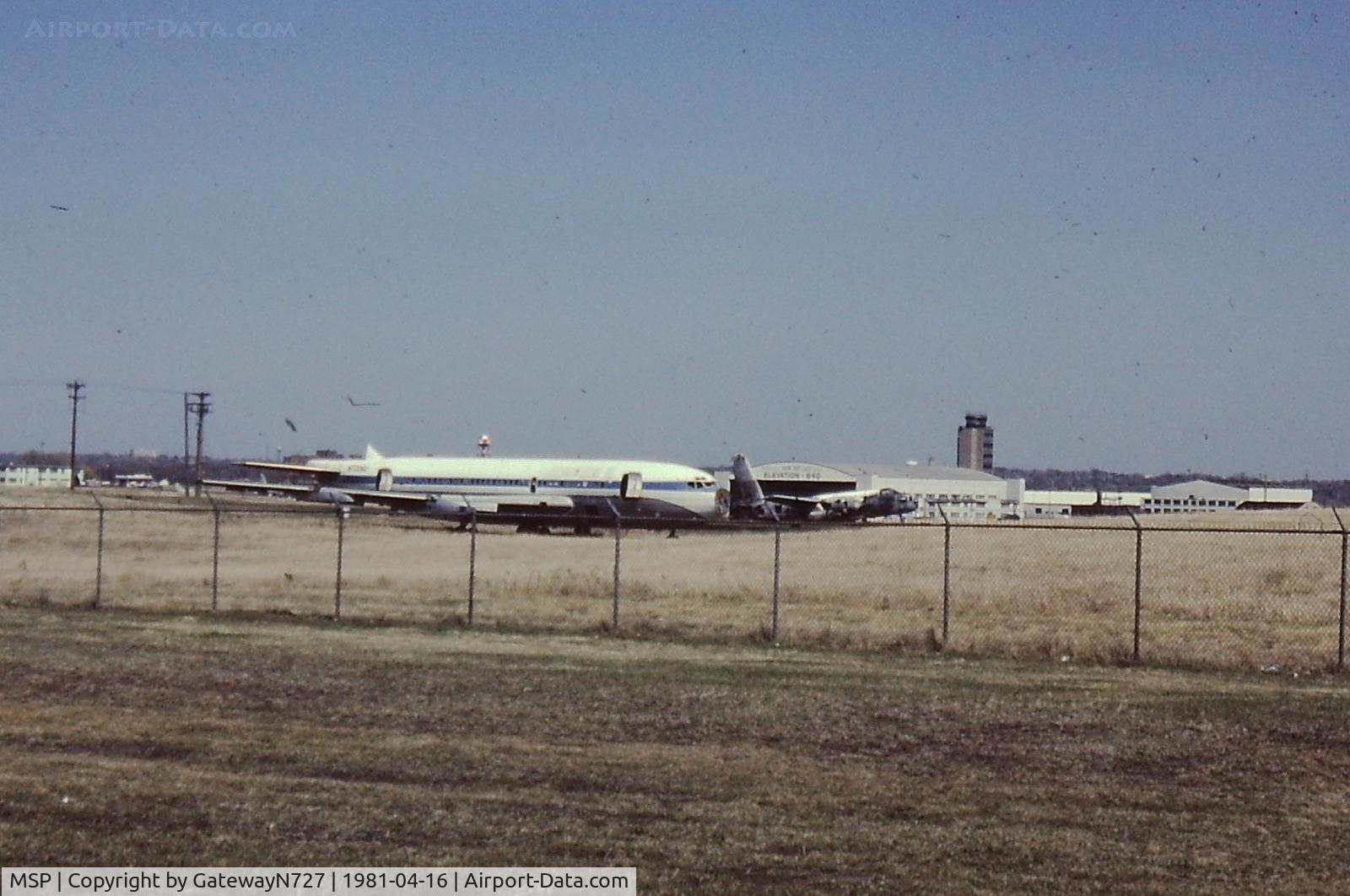 Minneapolis-st Paul Intl/wold-chamberlain Airport (MSP) - Derelict Boeing 720 N7206U and Lockheed P2V Neptune on the west side of MSP.