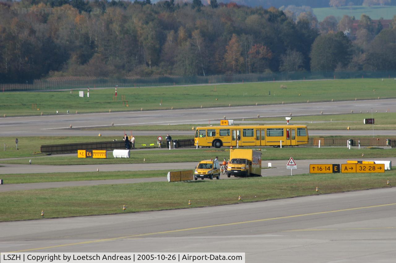 Zurich International Airport, Zurich Switzerland (LSZH) - bus near runway cross