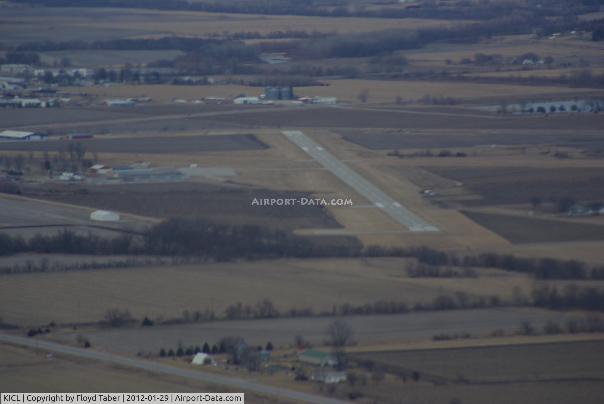 Schenck Field Airport (ICL) - Looking north up Runway 2 at KICL
