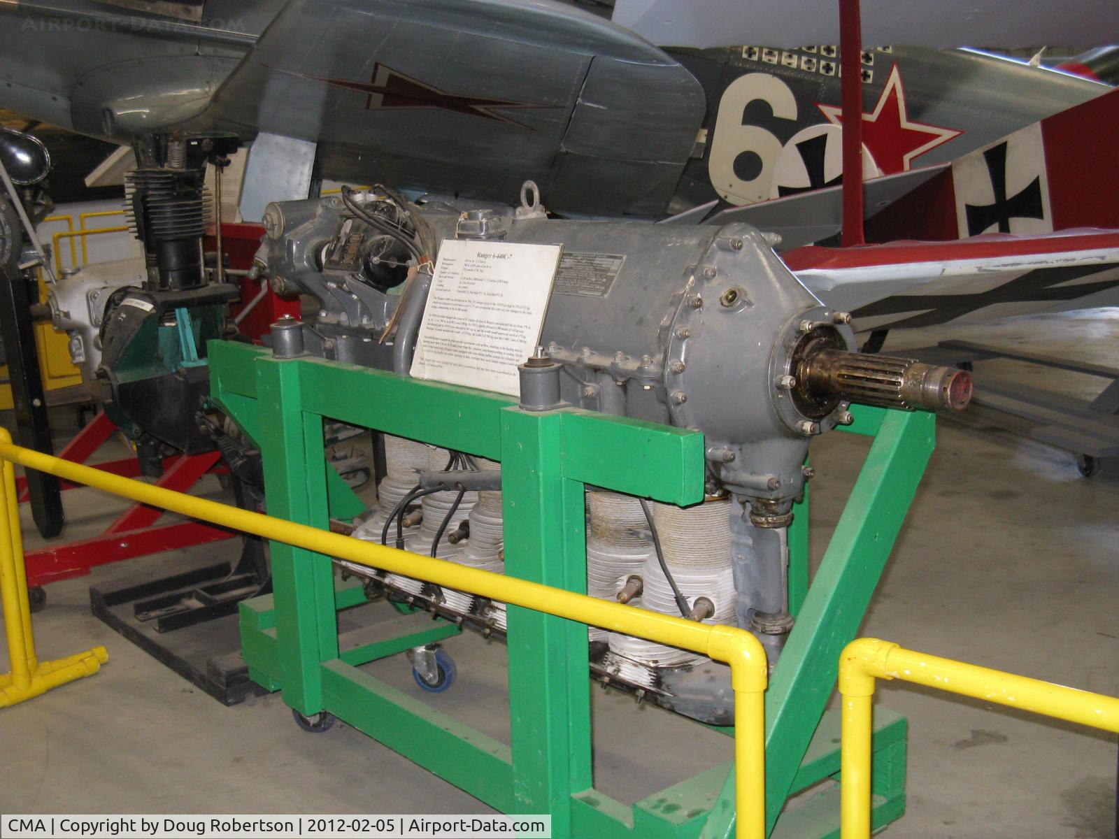 Camarillo Airport (CMA) - Fairchild/Ranger 6-440C-7 200 Hp inverted 6 cylinder in-line air-cooled engine. At CAF Museum