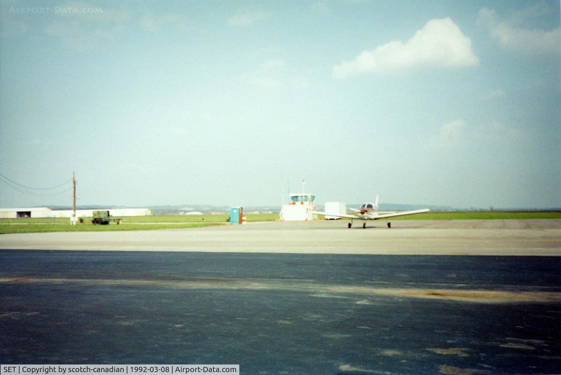 St Charles County Smartt Airport (SET) - Control Tower at St. Charles County Smartt Airport, St. Charles, MO. In 1992 the FAA identifier was 3SZ. This tower was manned by the National Guard and only open on weekends.