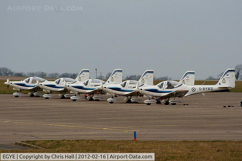 RAF Barkston Heath Airport, Grantham, England United Kingdom (EGYE) - Grob G115E Tutor's of the Defence Elementary Flying Training School (DEFTS), RAF Barkston Heath