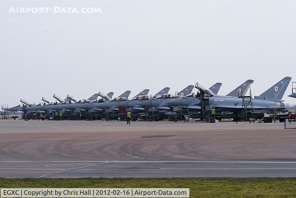 RAF Coningsby Airport, Coningsby, England United Kingdom (EGXC) - Typhoon T.2 and FGR.4's of 29(R)Sqn (OCU)