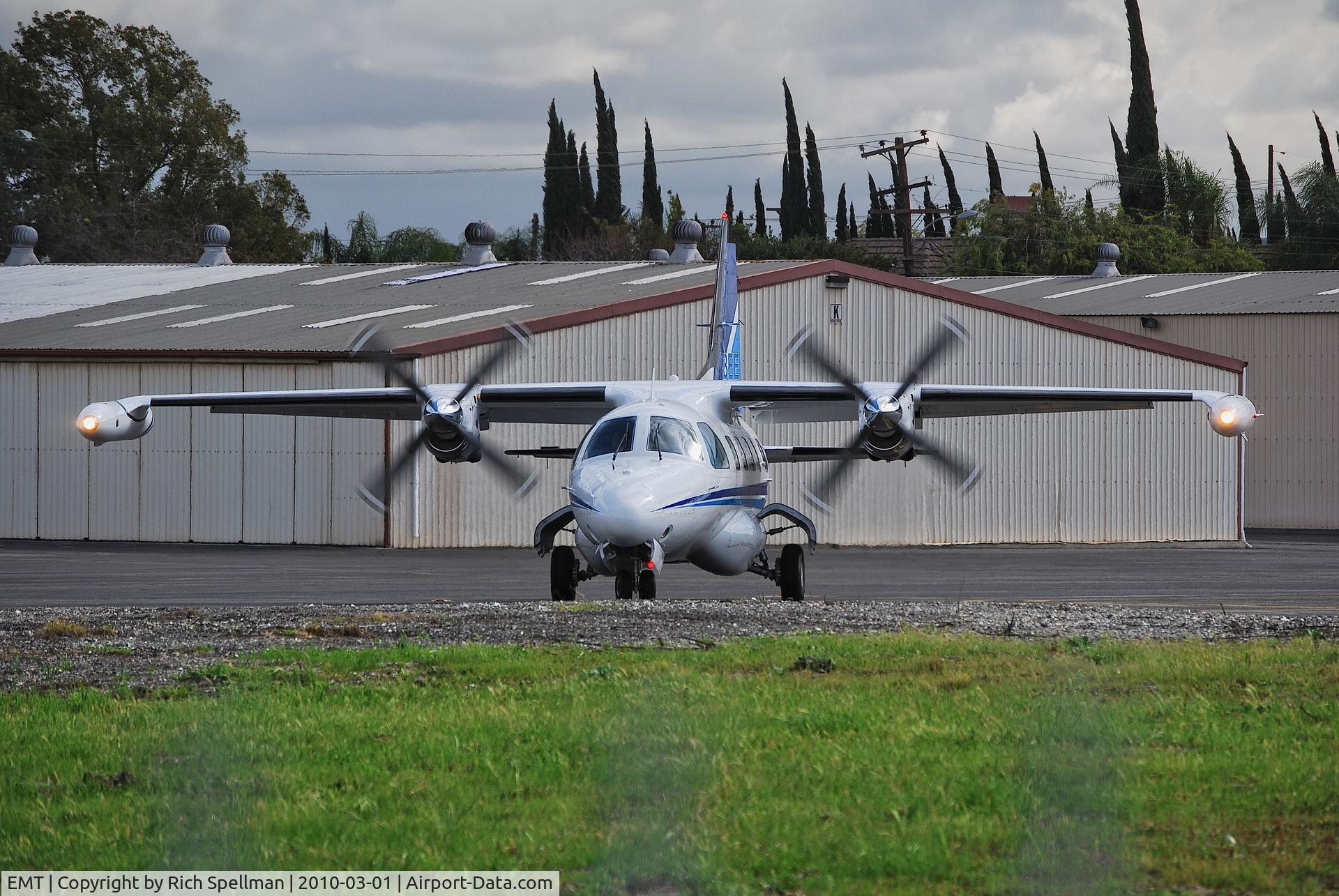El Monte Airport (EMT) - Mitsubishi MU-2 Holding Short for departure El Monte