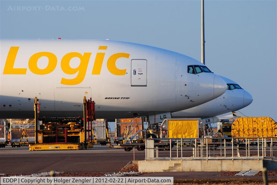 Leipzig/Halle Airport, Leipzig/Halle Germany (EDDP) - AeroLogic´s Golf and Bravo - sisters in job.