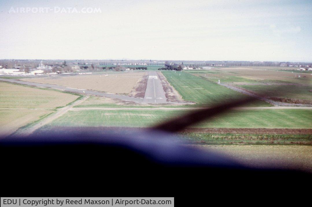 University Airport (EDU) - On final for 34, University Airport, EDU, formerly 0o5, 1975.