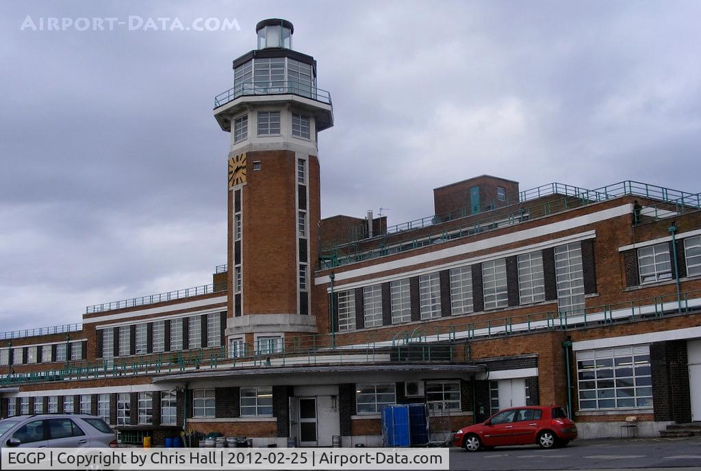 Liverpool John Lennon Airport, Liverpool, England United Kingdom (EGGP) - old terminal and tower at Speke, formerly the Marriott Hotel now the Crowne Plaza