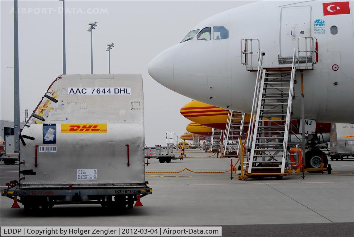Leipzig/Halle Airport, Leipzig/Halle Germany (EDDP) - View along first row on DHL aprons.....