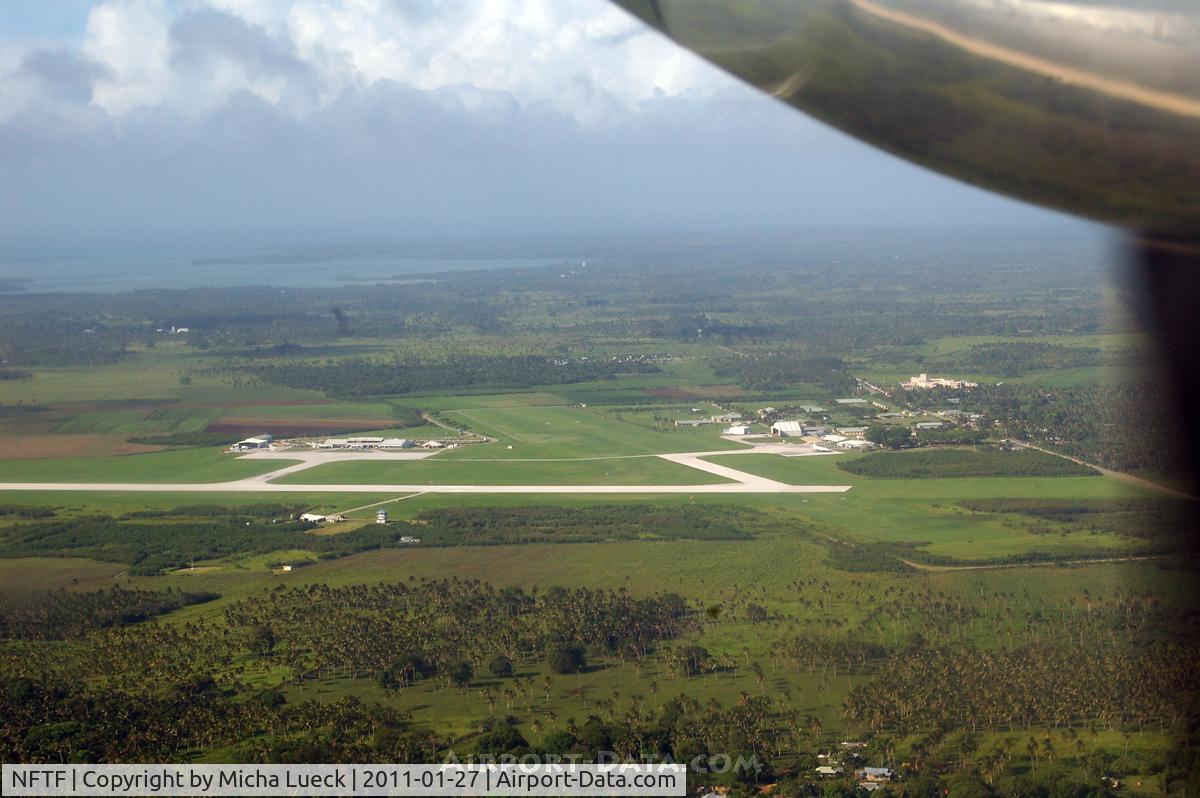 Fua?amotu International Airport, Nuku?alofa, Tongatapu Tonga (NFTF) - Nuku'alofa intl left, and domestic right. Convair ZK-CIF at the domestic terminal
