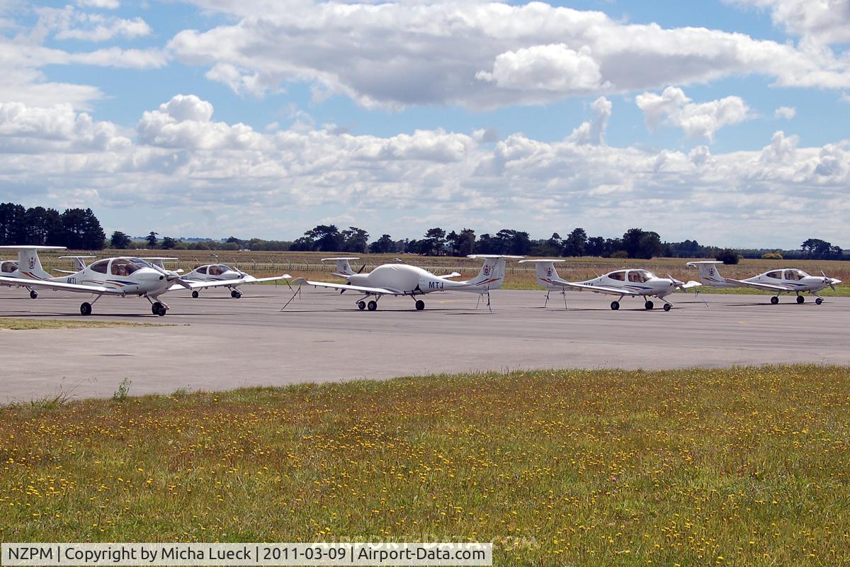 Palmerston North International Airport, Palmerston North New Zealand (NZPM) - Massey University School of Aviation apron
