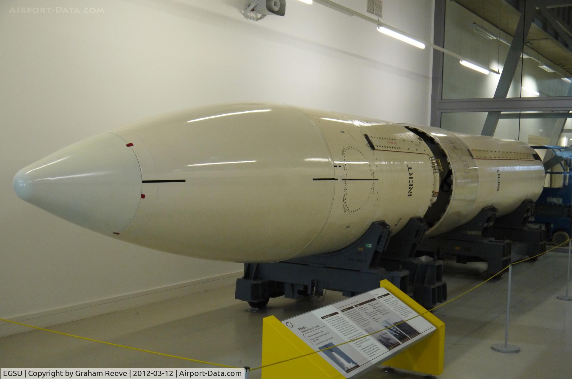 Duxford Airport, Cambridge, England United Kingdom (EGSU) - Lockheed Polaris A3 missile on display at Duxford.