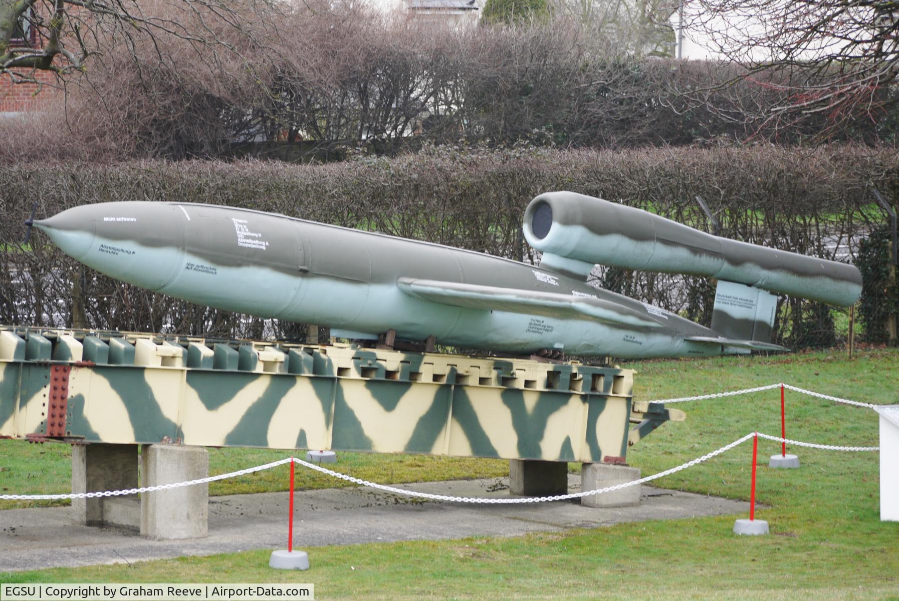 Duxford Airport, Cambridge, England United Kingdom (EGSU) - V 1, on display at Duxford. 