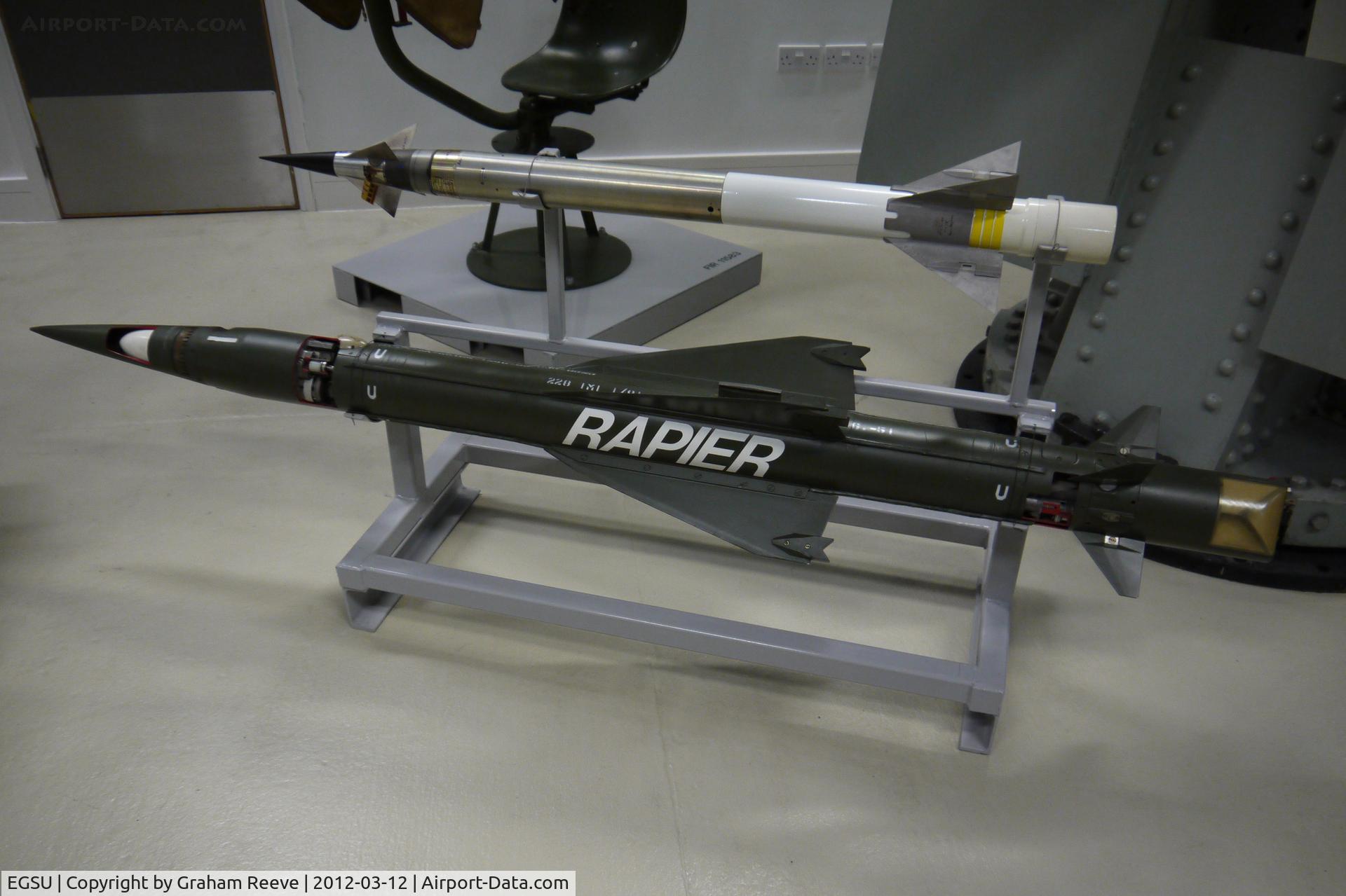 Duxford Airport, Cambridge, England United Kingdom (EGSU) - Rapier missile on display at Duxford.