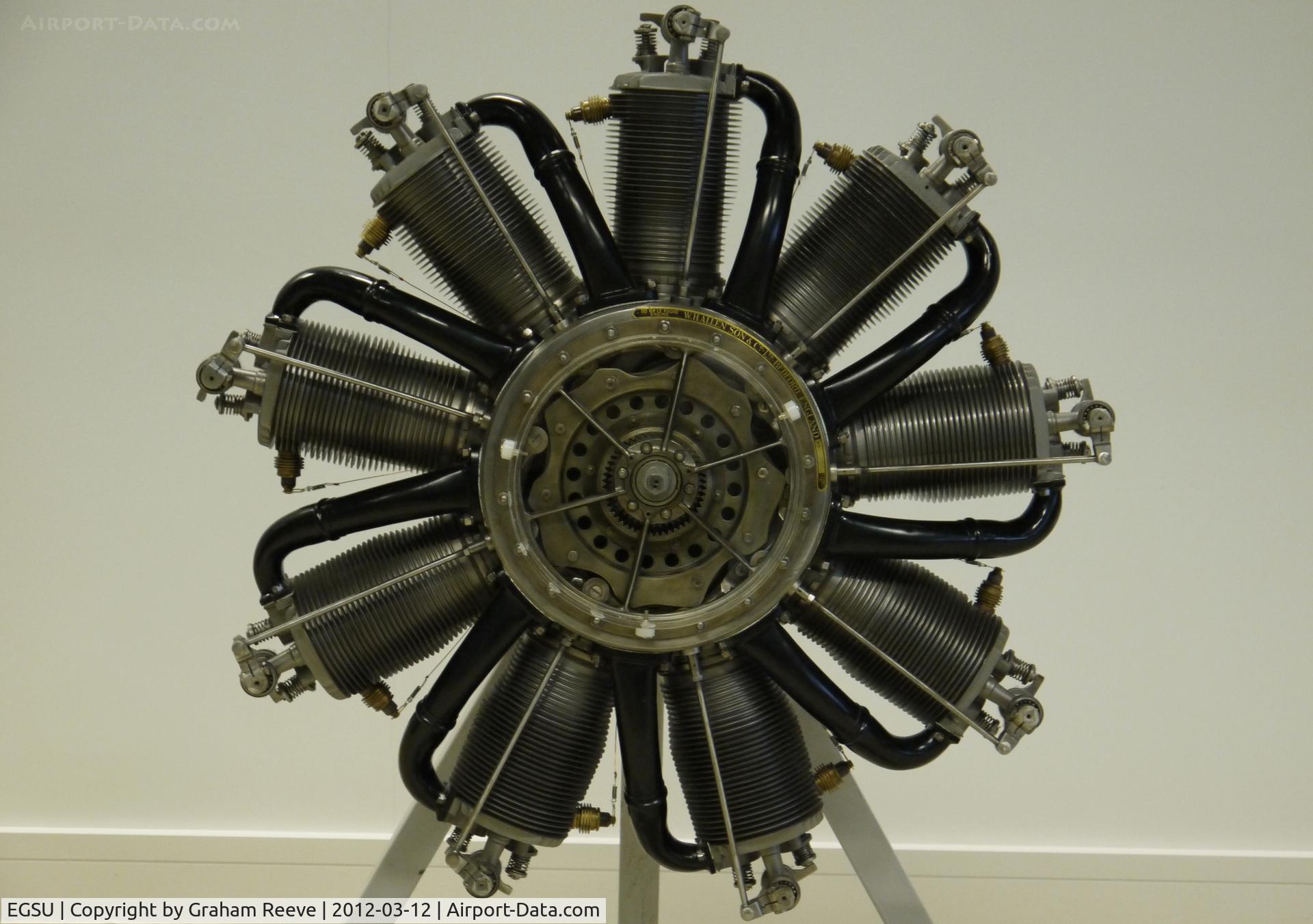 Duxford Airport, Cambridge, England United Kingdom (EGSU) - Le Rhone 9C, 80 hp aero-engine.
