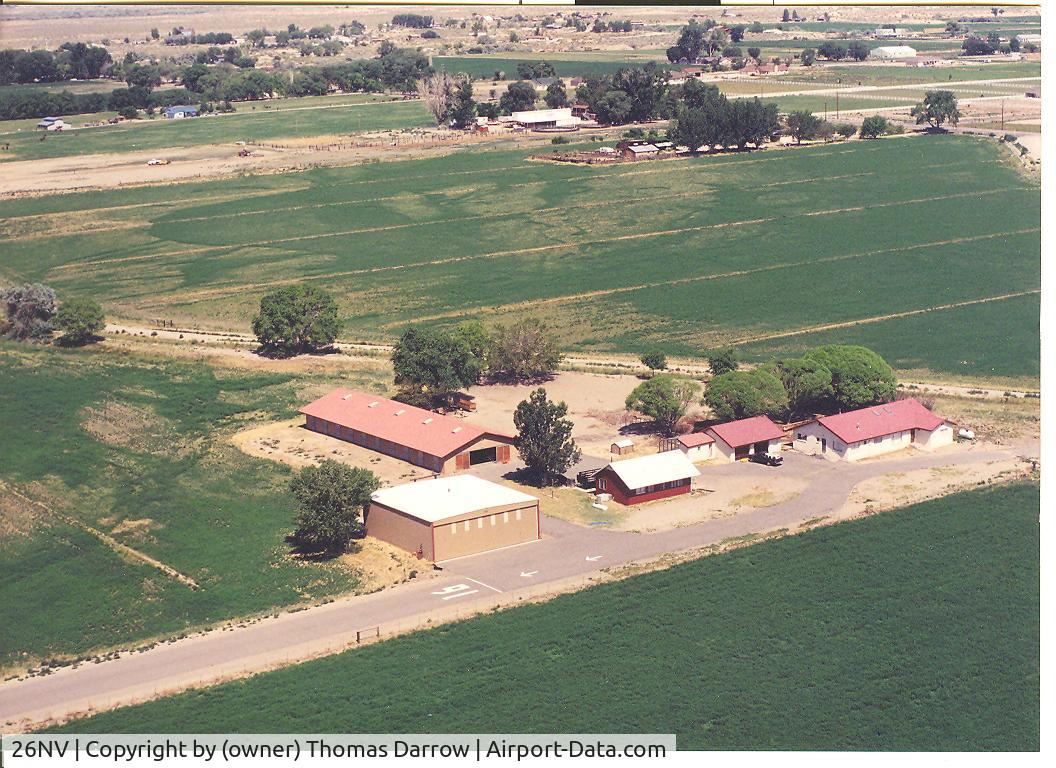 Darrow Field Airport (26NV) - view of hanger and part of runway 16