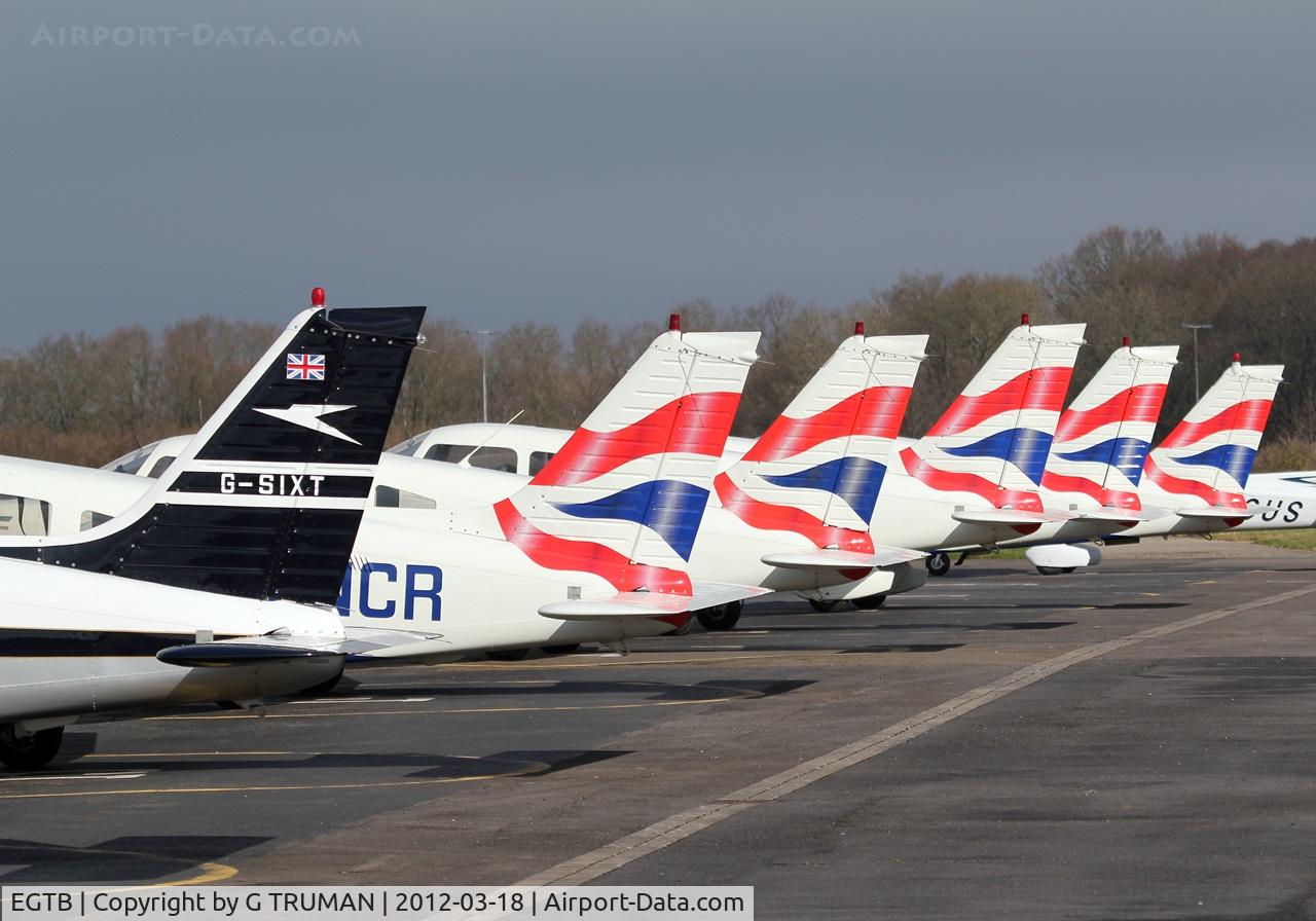 Wycombe Air Park/Booker Airport, High Wycombe, England United Kingdom (EGTB) - The Airways fleet lined up ready for use on Sunday morning