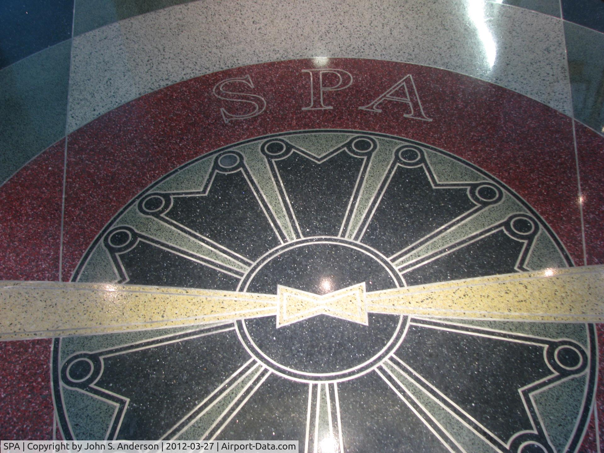 Spartanburg Downtown Memorial Airport (SPA) - Logo in floor inside main entrance.