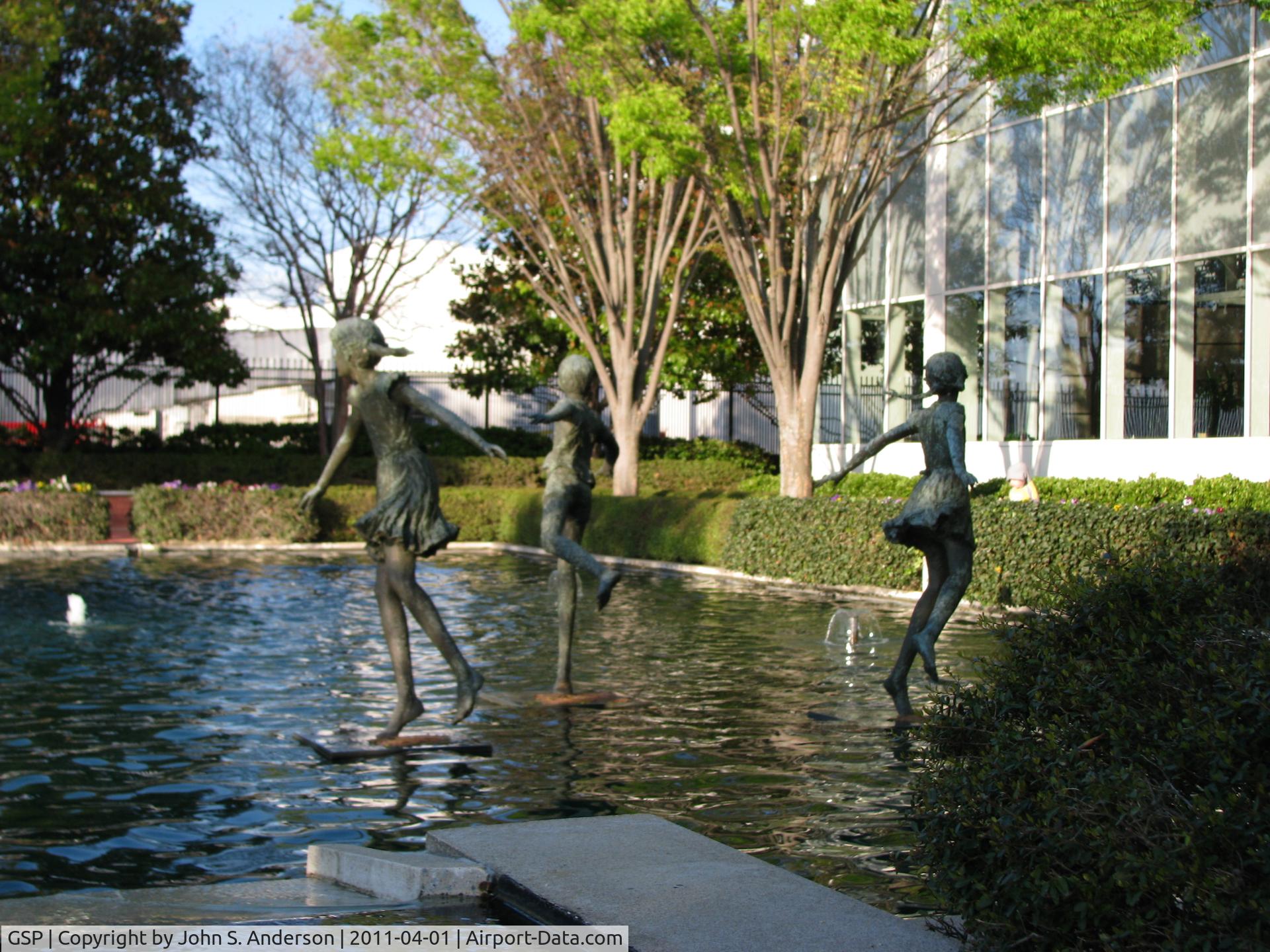 Greenville Spartanburg International Airport (GSP) - Reflecting Pool and Garden on flight line side of terminal in front of Windows Restaurant.